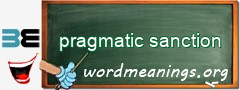 WordMeaning blackboard for pragmatic sanction